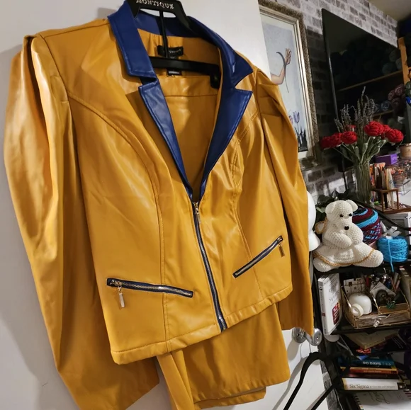 Ashley Stewart Faux Leather Jacket and Skirt - Picture 3 of 5